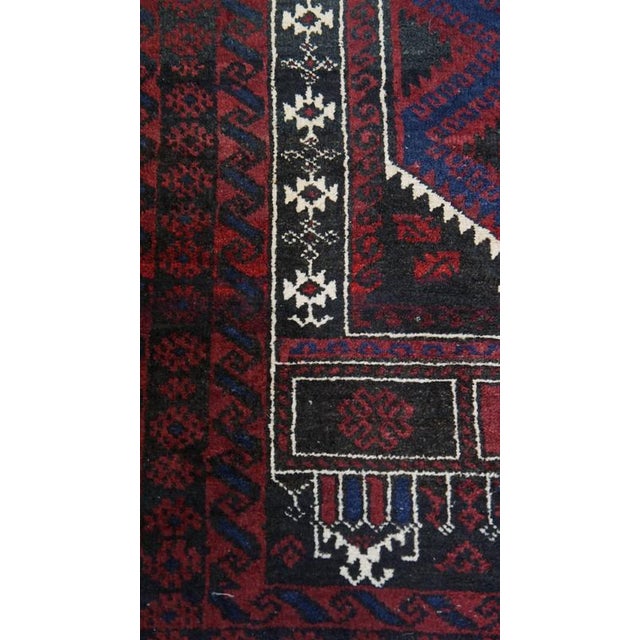 Oriental Subtle Hand-Knotted Rug with Burgundy Red, Dark Blue and Beige Tones For Sale - Image 3 of 7