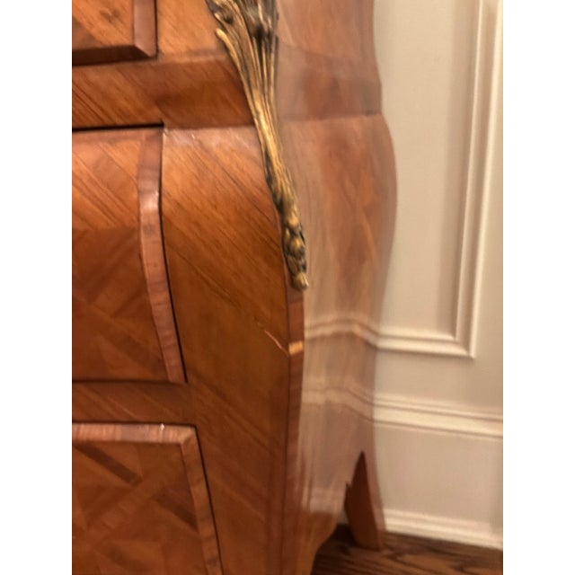 Mid-20th-Century Louis XV Style Rosewood Bombé Commode For Sale - Image 9 of 9