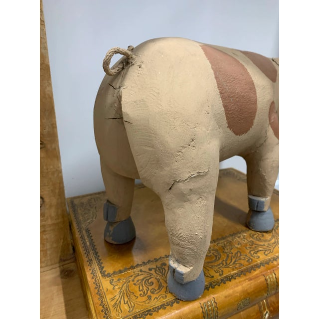 Late 20th Century Vintage Carved Wooden Folk Art Pig by David Alvarez For Sale - Image 5 of 10
