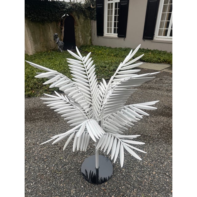 1970s Wonderful Large Italian Vintage Tole Metal Palm For Sale - Image 5 of 7
