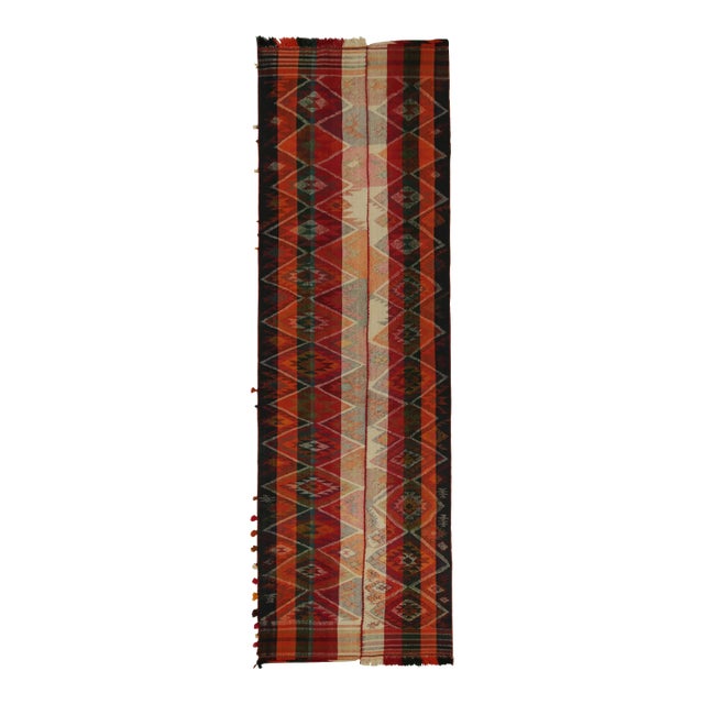 Vintage Persian Shiraz Tribal Kilim in Colorful Geometric Patterns - Rug & Kilim For Sale