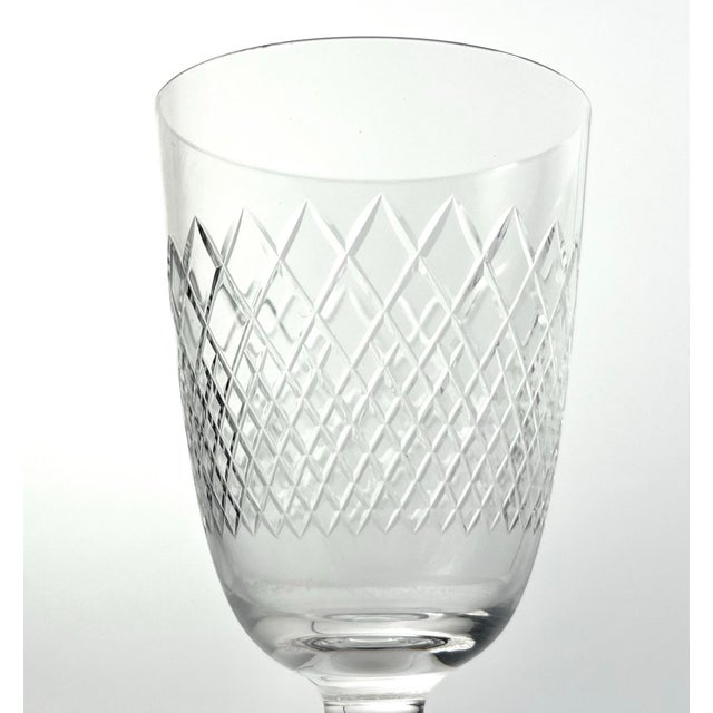 1950s Vintage Mid-Century 8 Footed Juice Glasses, Criss-Cross X Fishnet Cuts For Sale In Dallas - Image 6 of 7