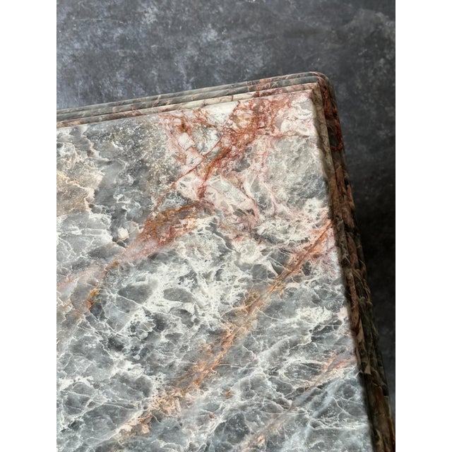 Gray Fior Di Pesco Marble Plinth Side Table, Italy, 1980s For Sale - Image 8 of 18