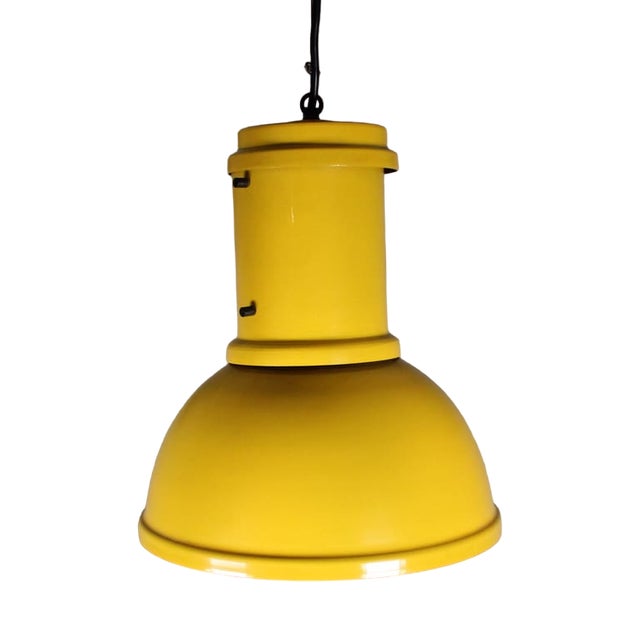 Yellow Industrial Lamp from Fontana Arte, 1970s For Sale