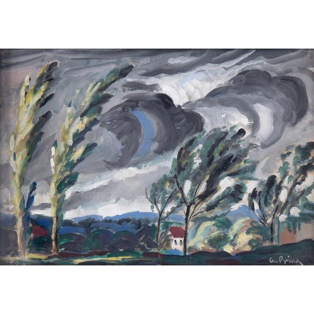 Framed dimensions: 36.5 x 46.5 cm Picture dimensions: 28.5 x 40 cm Glazed in gilded frame. Signed lower right at the front.