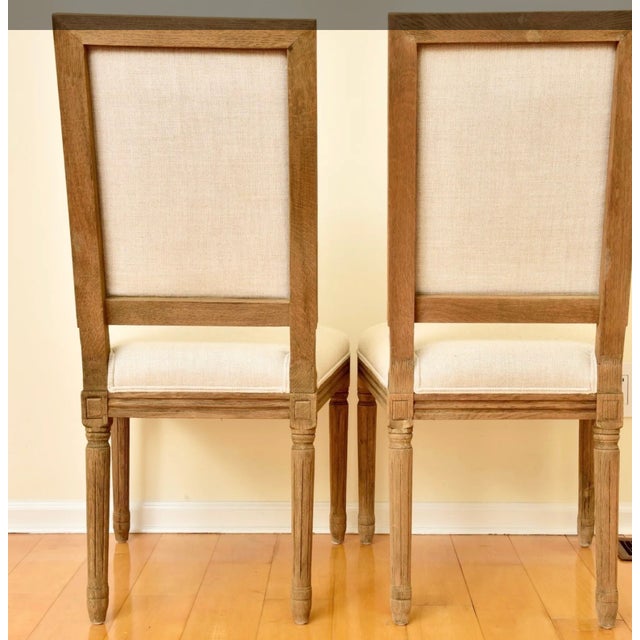 Set of 8 Restoration Hardware Louis XVI Style French Oak Dining Chairs For Sale - Image 9 of 10