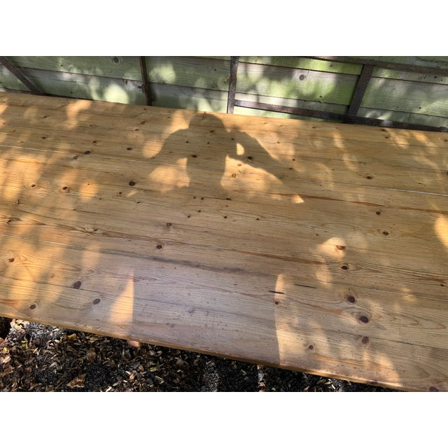 Large Farmhouse Dining Table in Pine, 1955 For Sale - Image 4 of 12