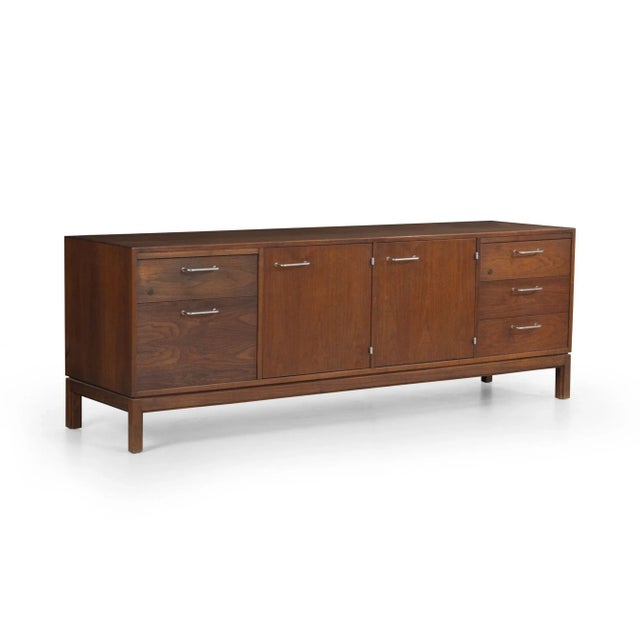 Brown Jens Risom Credenza in Oiled Walnut For Sale - Image 8 of 8