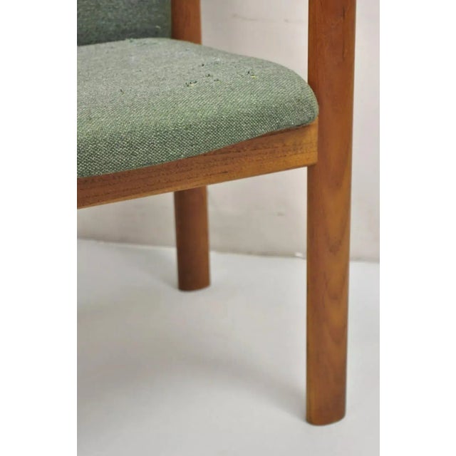 Green Late 20th Century Schou Andersen Mobelfabrik Teak Wood Mid Century Danish Modern Arm Chair For Sale - Image 8 of 12