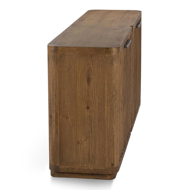 Carson Oak Fluted Sideboard Credenza For Sale - Image 4 of 8