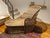 Gorgeous 1970s vintage peacock rattan chaise lounge chair with a very faint black woven accent around the perimeter....
