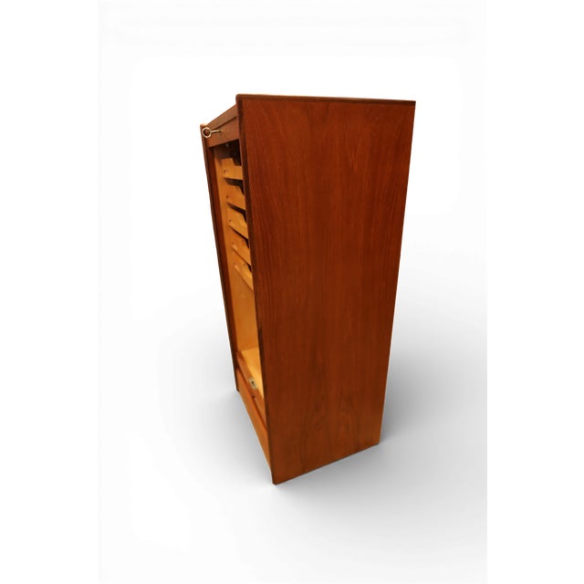 Danish Teak Filing Cabinet with Louvered Door, 1960s For Sale - Image 12 of 14