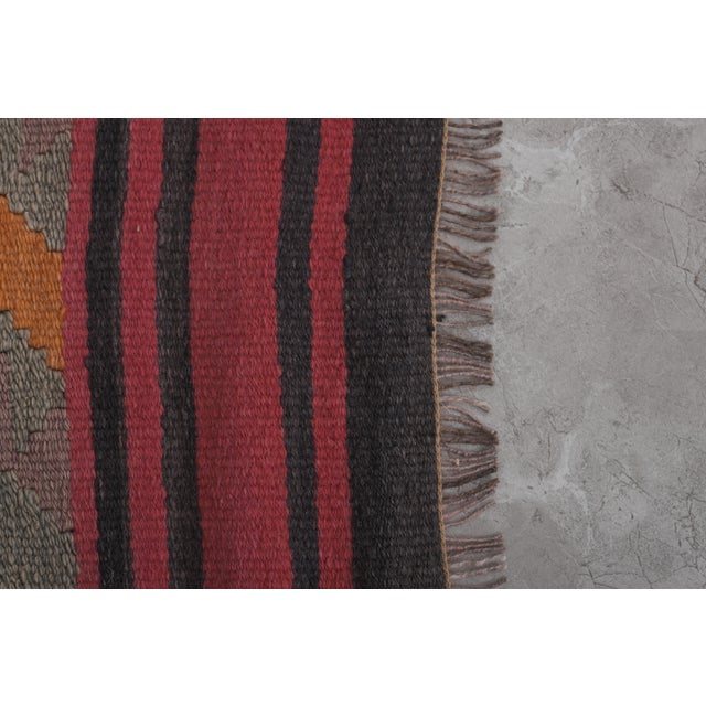 1960s Striped Turkish Kilim Runner Rug 2'5'' X 12'7'' For Sale - Image 10 of 10