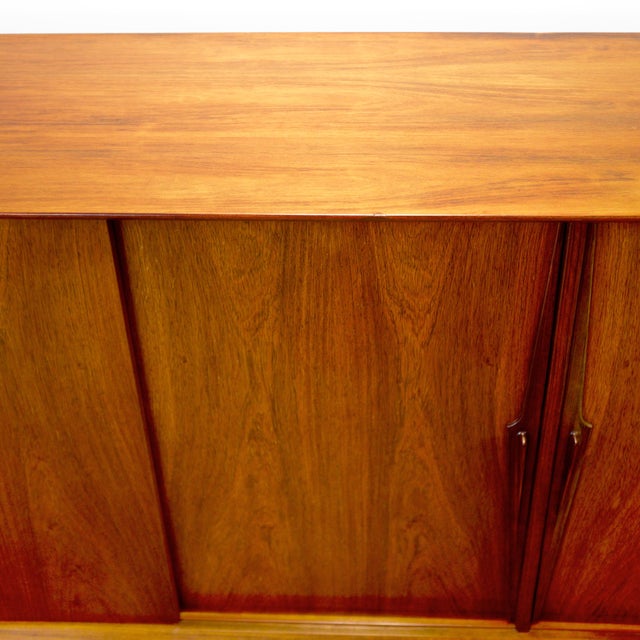 Brown 1950s Omann Jun. Møbelfabrik Model #19 Rosewood Tall Sideboard / Highboard Designed by Gunni Omann For Sale - Image 8 of 13