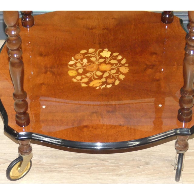 Italian Wooden Bar Cart, 1960s For Sale - Image 6 of 11