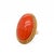 Metal Mid-Century 18k Gold & 24.5 Ct Japanese Red/Orange Coral Cabochon Cocktail Ring For Sale - Image 7 of 12