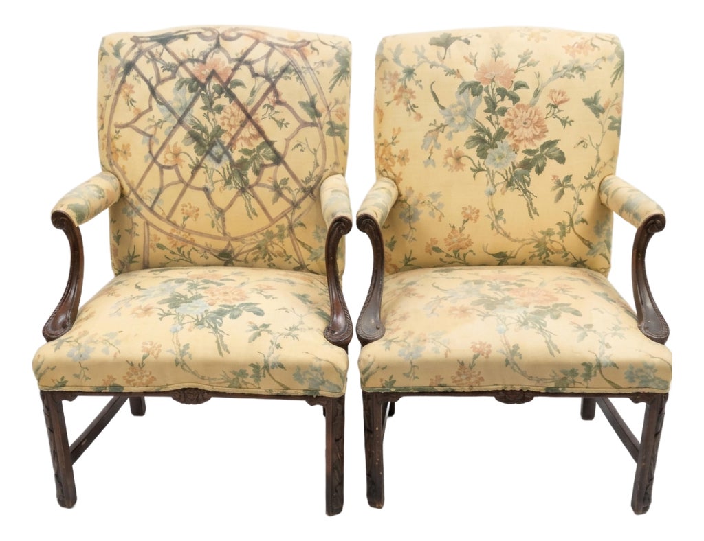 Mid 18th Century George II or George III Period Gainsborough or Library Armchair