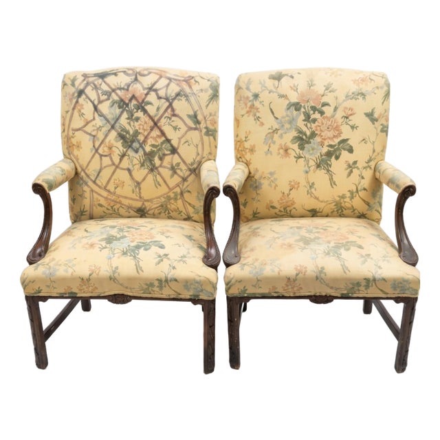 Mid 18th Century George II or George III Period Gainsborough or Library Armchair For Sale