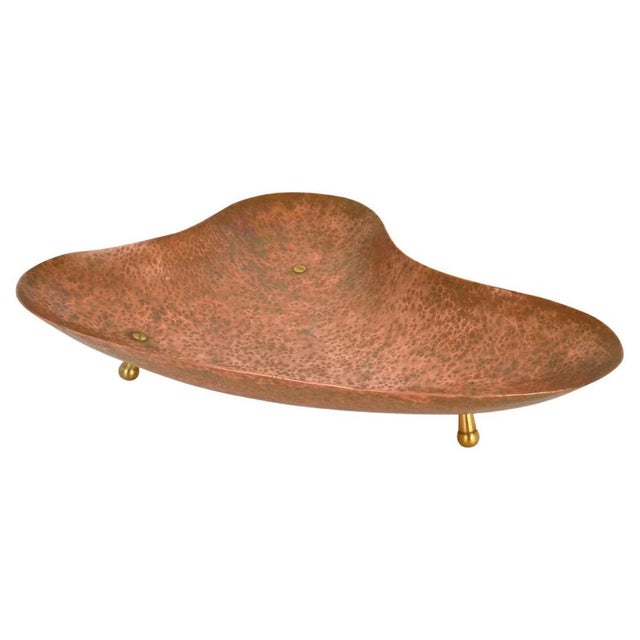 Kidney Shape Copper Decorative Bowl, 1950s For Sale - Image 15 of 15