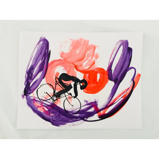 Abstract Photo Print of "Swiss Alps" Ink "Gesture" Drawing of the Forces of Cyclists in Motion For Sale - Image 3 of 3