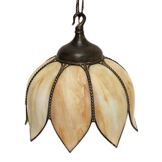 Late 20th Century Vintage Glass Pendant Light For Sale