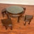 Vintage Carved Asian Hardwood Tea Table With Glass Top and Matching Nesting Stools For Sale - Image 10 of 18