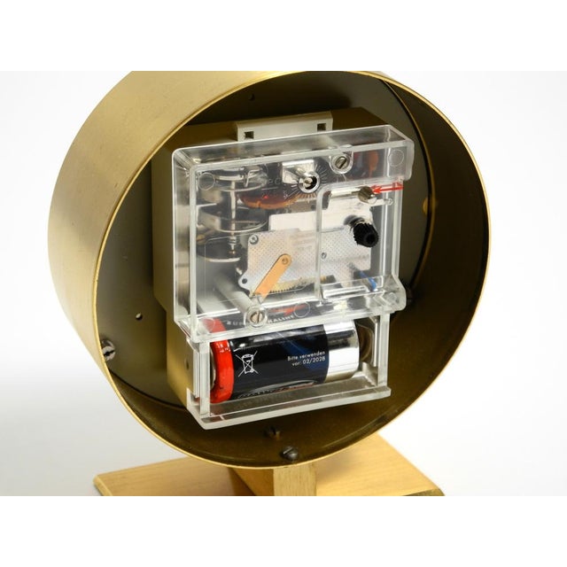 Round Brass Table Clock by Schatz, Germany, 1960s For Sale - Image 10 of 11