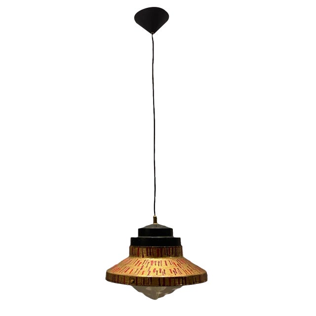 Mid-Century Gilded Light Pendant from Esperia For Sale