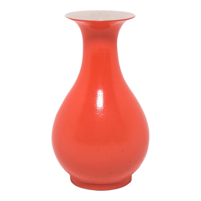 Persimmon Glazed Pear Vase For Sale