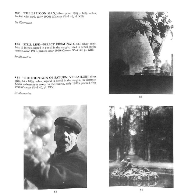 w/ 162 lots Sotheby's New York 1980 9 1/4" x 9" The personal collection of De Meyer's photographs, stored in a trunk for...