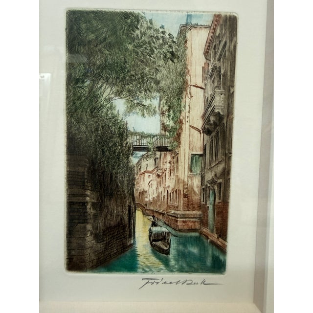 Friedrich Color Engravings of the Venice Canals, Set of Three For Sale - Image 4 of 11