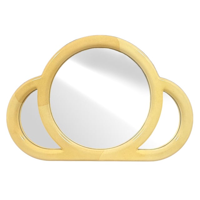 Cream Turner Wall Mirror in the Manner of Karl Springer For Sale - Image 8 of 8