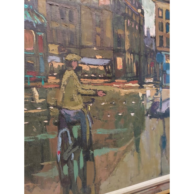 1950s French Impressionistic Signed Oil Painting on Canvas For Sale - Image 5 of 12