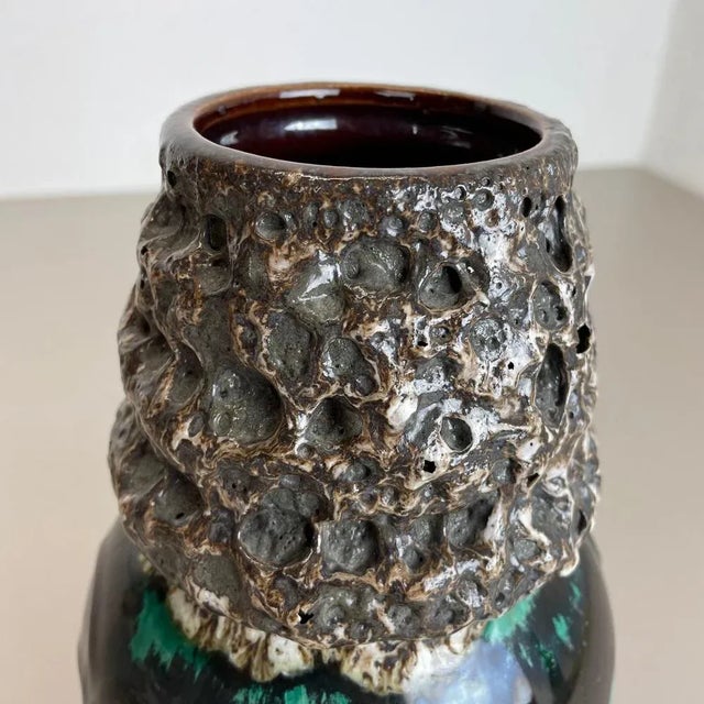 German Vintage Pottery Fat Lava Vase from Scheurich WGP, 1970s For Sale - Image 13 of 18