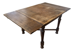 1930s Mid-Century Draw Leaf Oak Table
