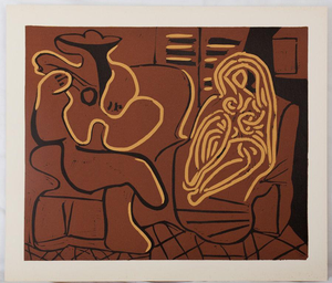 Pablo Picasso, Femme assise et le guitariste, Nude, Etching