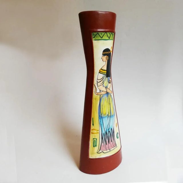 Italian Ceramic and Leather Vase from Cantagalli, 1950s For Sale - Image 4 of 6
