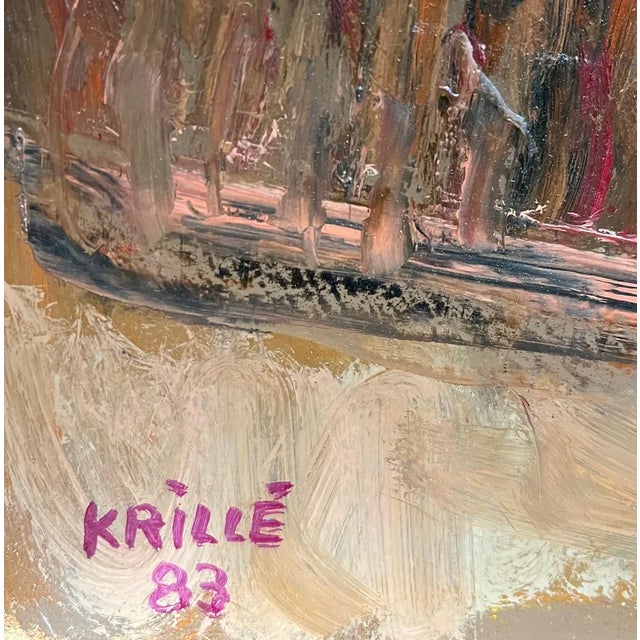 Contemporary Jean Krille, Landscape 119, Oil on Masonite, 1983 For Sale - Image 3 of 10