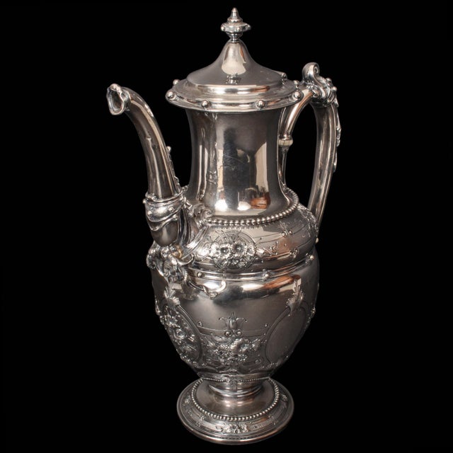 Metal Antique American Gorham Coin Silver Mary Todd Lincoln Tea & Coffee Service, 1861 - 7 Pieces For Sale - Image 7 of 12