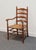 Statton Furniture Statton Furniture Solid Hard Rock Maple Colonial Early American Ladder Back Dining Arm Chair W. Rush Seat For Sale - Image 4 of 10