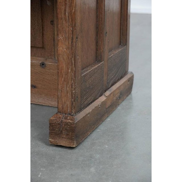 Antique Gothic Style Oak Church Pew with Carvings For Sale - Image 17 of 18