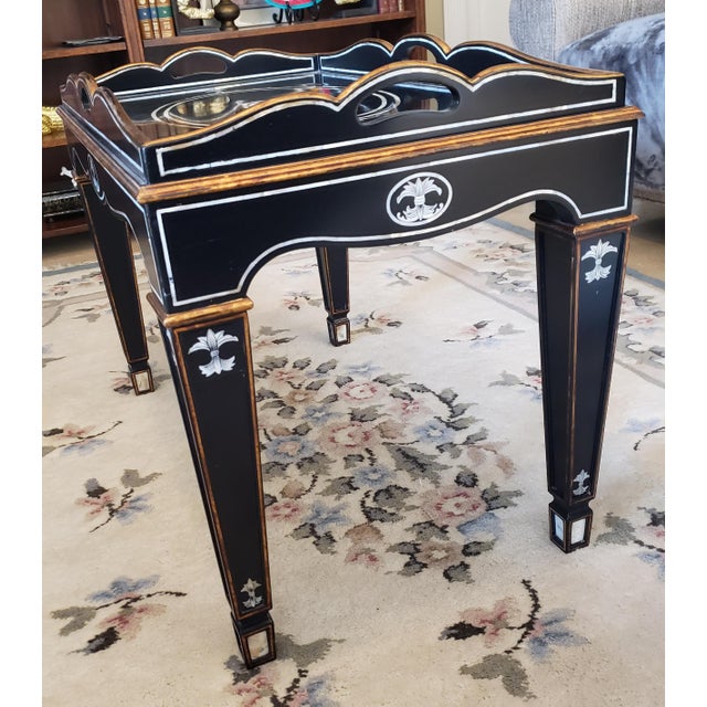Ej Victor Tray Table - Hardwood Solids With Mother of Pearl Inlay and Gold Accents W/Original Documentation For Sale - Image 12 of 18