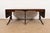 Wood Drexel Regency Carved Mahogany Drop-Leaf Triple Pedestal Extension Dining Table, Newly Refinished For Sale - Image 7 of 17