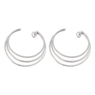 Messika Diamond 18k White Gold Gatsby Hoop Earrings, A Pair For Sale