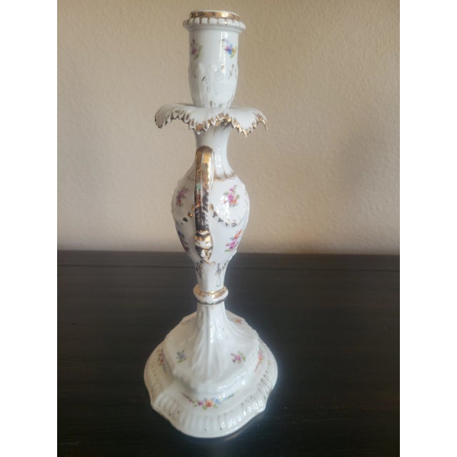 1800's Antique Dresden Porcelain Candle Holder For Sale - Image 11 of 11