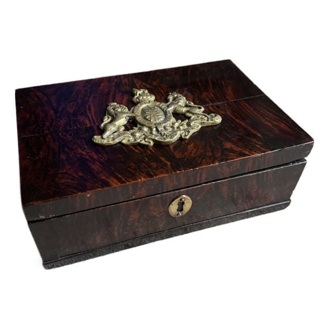 British Coat of Arms Calamander Box For Sale