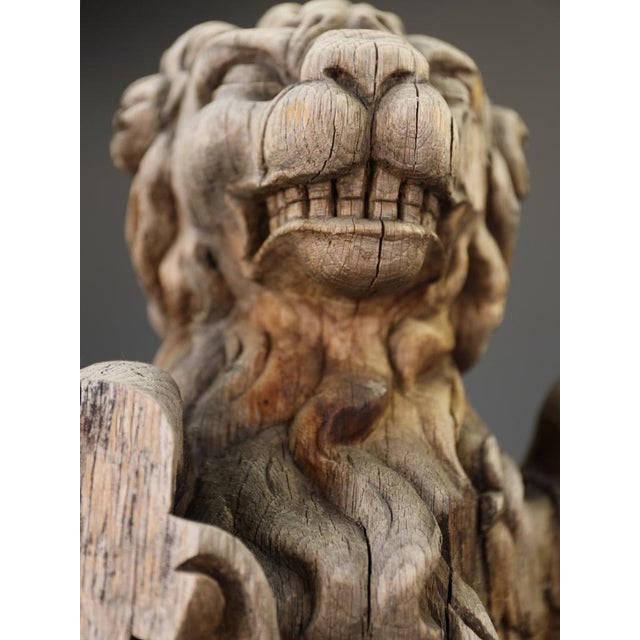 19th Century Neo-Renaissance French Heraldic Lion Sculptures, 1870s, Set of 2 For Sale - Image 9 of 18