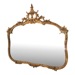 20th Century Chinese Chippendale Giltwood Pagoda Mirror For Sale