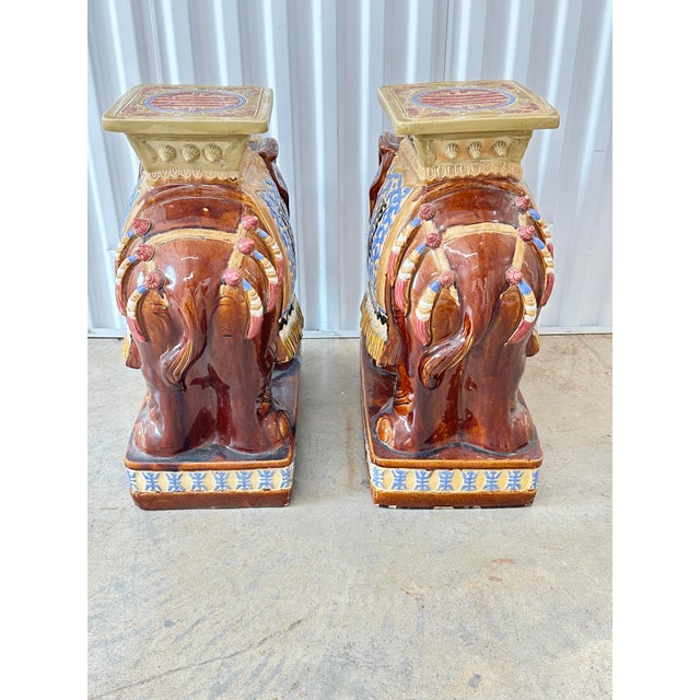Vintage Elephant Garden Stools-a Pair For Sale - Image 9 of 10