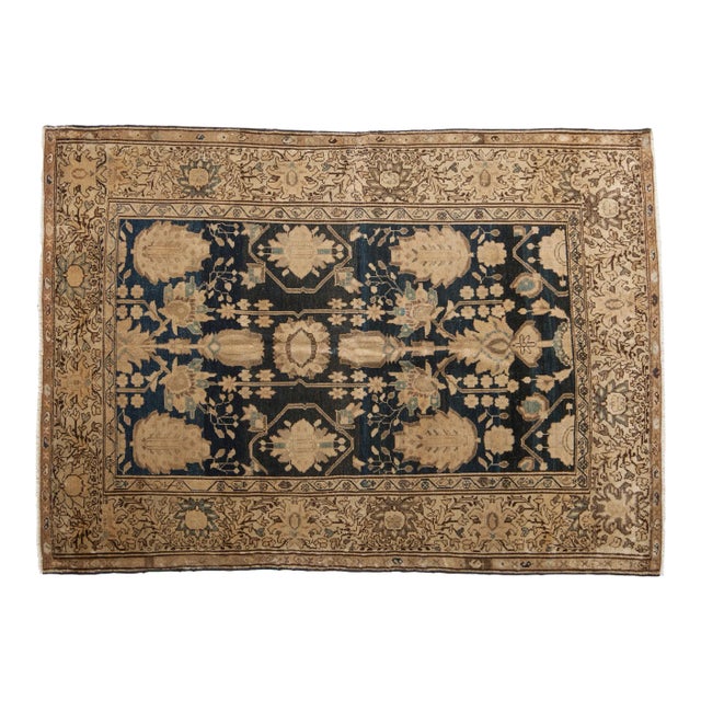 Vintage Fine Tea Washed Malayer Rug - 4'5" X 6'3" For Sale